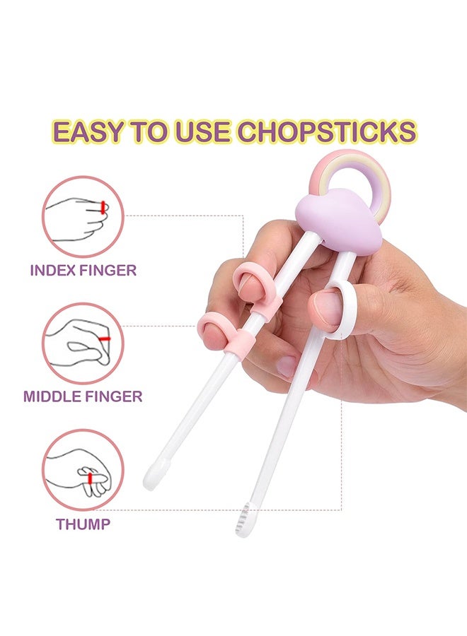 Training Chopsticks for Kids and Beginners, 2 Pairs Chopstick Set With Attachable Learning Chopstick Helper - Image 4